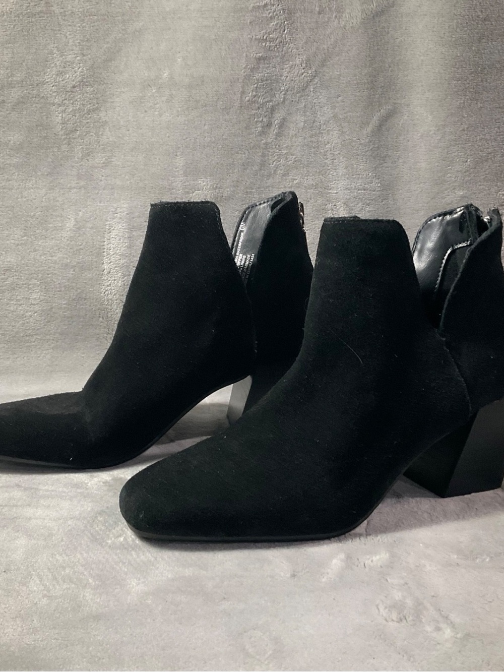 Black Suede Ankle Boots - Women's Fashion Booties